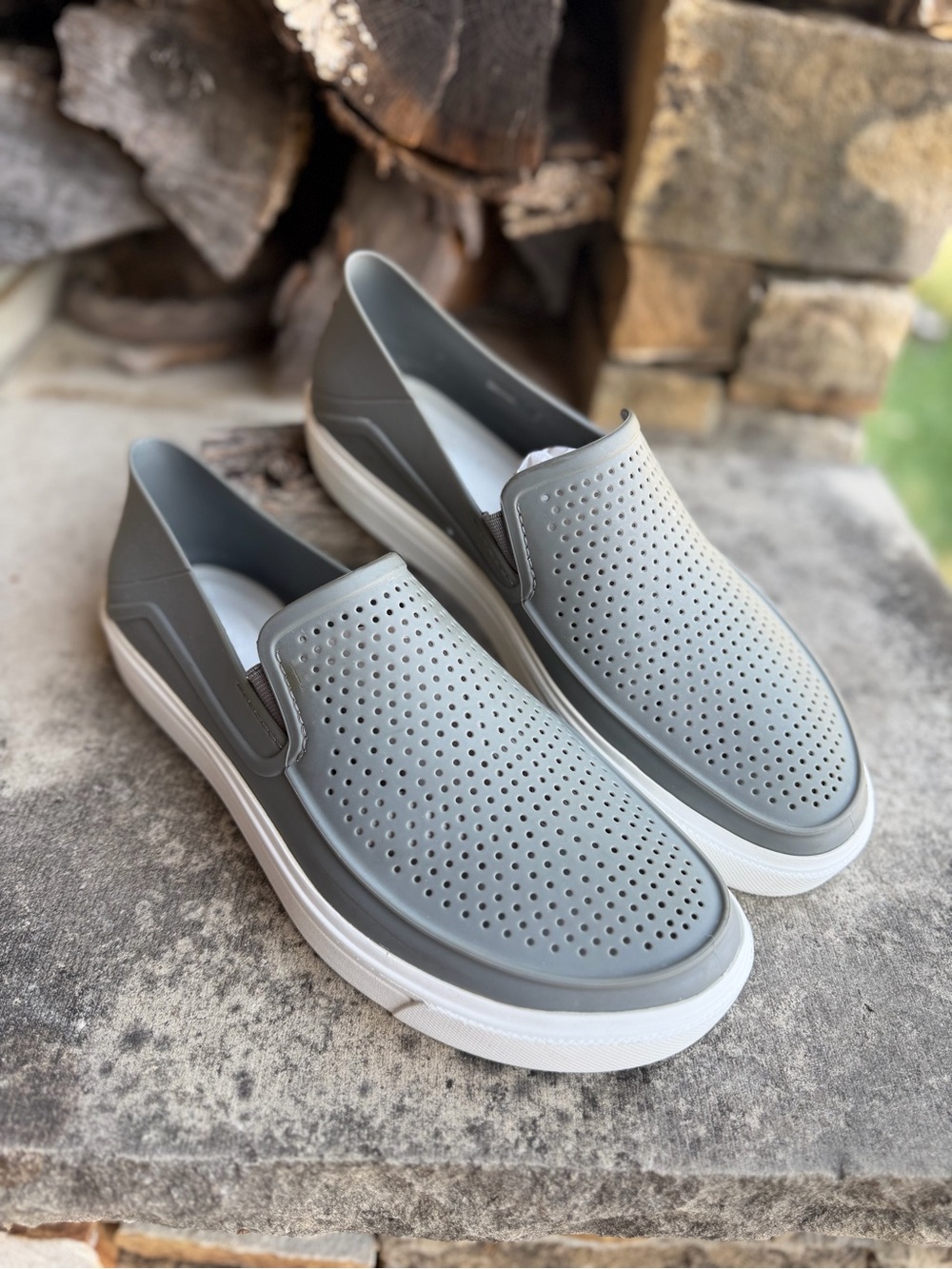 CROCS Citilane Men's Slip-On Perforated Casual Rubber Shoe - Gray Sz-10. Loc W
